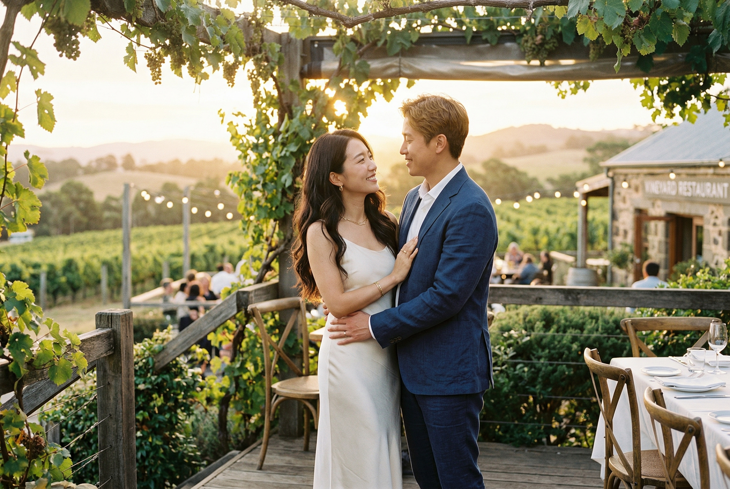 Yuna and Elliot together in the Victorian countryside